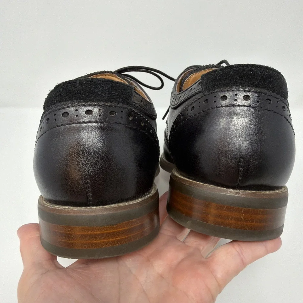 Florsheim Midtown Size 9.5 M Wingtip Oxford Men's Black Leather Shoes Comfortech